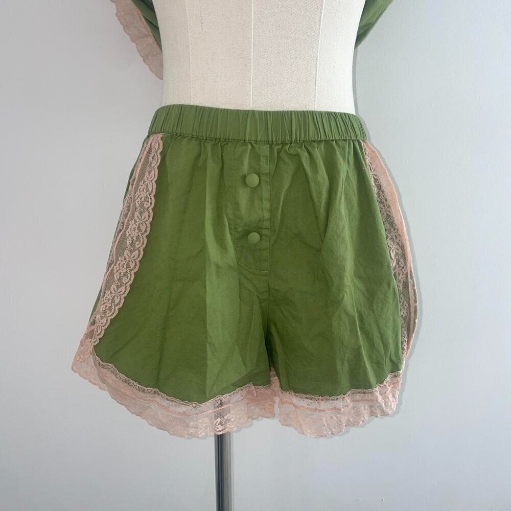 Morgan lane Maebelle Nessa Pajama Set In Green Envy | Women’s Size Medium - Picture 4 of 8